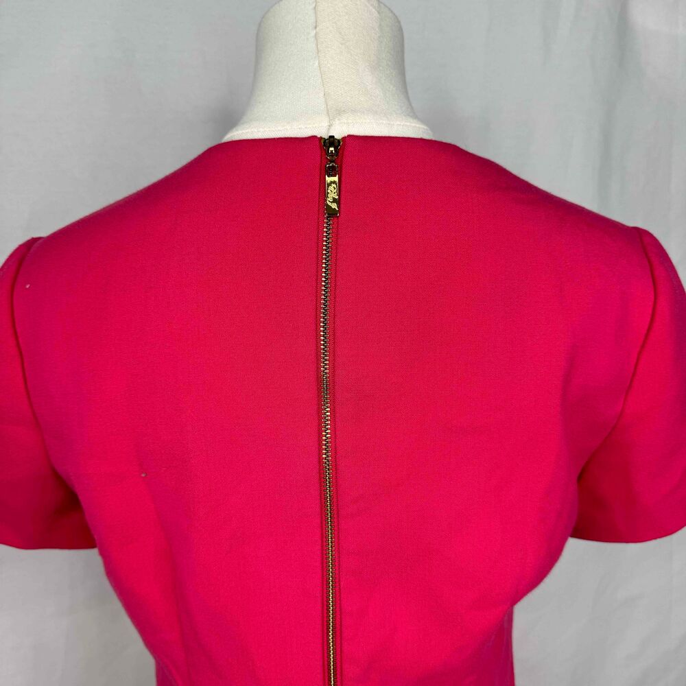 Eliza J Pink Short Dress Pink Sz 6 Round Neck Preppy Professional Barbie Spring - Picture 5 of 15